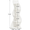 Corner Bookshelf, Modern 5-Tier Wall Corner Bookshelf, Stylish Bookcase Storage Rack for Small Space, Small Corner Shelf