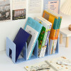 4 Grids DIY Wooden Book Storage Organizer Stand File CD Storage Shelf Nordic Desktop Book Case Mini Office File Stands Supplies