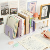 4 Grids DIY Wooden Book Storage Organizer Stand File CD Storage Shelf Nordic Desktop Book Case Mini Office File Stands Supplies
