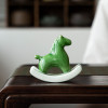 Ceramic Green Horse Tea Ornaments Delicate Handle Piece Living Room Bedroom Children's Room Desktop Decoration Desk Accessories