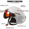Moon Skiing Helmet With Goggles Integrally-molded Pc+eps High-quality
