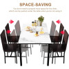 Dining Table Set for 4, Modern Kitchen Table and Chairs Set with 4 PU Leather Chairs, Space-Saving Dinette Dining Room Table Set