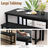 Dining Table Set 4 Kitchen Table Sets with 2 Stools, 3 Piece Farmhouse Table Set Industrial Breakfast Corner Tables