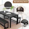Dining Table Set 4 Kitchen Table Sets with 2 Stools, 3 Piece Farmhouse Table Set Industrial Breakfast Corner Tables