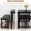 Dining Table Set 4 Kitchen Table Sets with 2 Stools, 3 Piece Farmhouse Table Set Industrial Breakfast Corner Tables