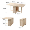 Folding Dining Table with 2 Drawers and 4 Wheels for Living Room,Kitchen, Farmhouse, Space Saving Table