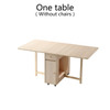 Folding Dining Table with 2 Drawers and 4 Wheels for Living Room,Kitchen, Farmhouse, Space Saving Table