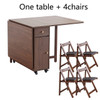 Extendable Drop Leaf Folding Dining Table with 2 Drawers and 4 Wheels for Living Room,Kitchen, Farmhouse, Space Saving Table
