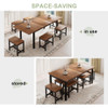 7 Piece Dining Table Set with 6 Stools, 63" Retractable Kitchen Table for 4-8 People, with Heavy Duty Frame for Easy Assembly