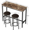 Dining Table Set for 3, Bar Tables and Chairs Sets, Dining Tables Sets with 2 Padded Stools 3-Piece Modern Pub Table Set