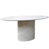 Minimalist Modern Natural Oval Stone Living Room White Marble Coffee Dining Table For Sale