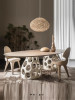 Family semi-circular dining table and chairs in ancient style, 8 people, 2 meters long, and 10 seats