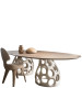 Family semi-circular dining table and chairs in ancient style, 8 people, 2 meters long, and 10 seats