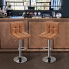 Bar Stools - Modern Adjustable Kitchen Island Chairs Counter Height Barstools Swivel PU Leather Chair 30 inches,X-Large Base