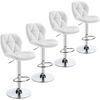 Yaheetech Bar Stools Set of 4 Adjustable PU Leather 360°Swivel Count Bar Chair with Backresr Home Kitchen Counter Stools