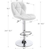 Yaheetech Bar Stools Set of 4 Adjustable PU Leather 360°Swivel Count Bar Chair with Backresr Home Kitchen Counter Stools