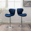 Ellston Velvet Adjustable Swivel Barstools in Pink, Set of 2
