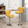 Ellston Velvet Adjustable Swivel Barstools in Pink, Set of 2