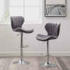Ellston Velvet Adjustable Swivel Barstools in Pink, Set of 2