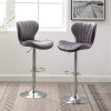 Ellston Velvet Adjustable Swivel Barstools in Pink, Set of 2