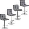 Bar Stools Set of 4 - Modern Adjustable Kitchen Island Chairs Counter Height Barstools Swivel PU Leather Chair 30 inches