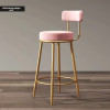 Light luxury Bar chair Modern simplicity Iron art High stool Home bar stool with backrest Leather chair INS counter Work stools