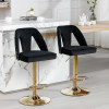 Bar Stools Set of 2, Adjustable Swivel Counter Height Barstools with Back for Kitchen Island, Velvet Upholstered Bar Chairs