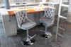 Bar Stools Set of 2, Adjustable Swivel Counter Height Barstools with Back for Kitchen Island, Velvet Upholstered Bar Chairs
