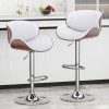 Adjustable Swivel Bar Stools Set of 2, Mid-Century Modern PU Leather Upholstered Counter Height Bar Stool, Kitchen Island Bars