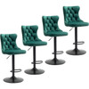 Aoowow Swivel Bar Stools Set of 4,Adjustable Barstools with Back Velvet Tufted Counter Stools Modern Upholstered Bar Chairs