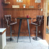 Tall Bar Stools Set of 2 Modern Square PU Leather Adjustable BarStools Counter Height Stools with Arms and Back Bar Chairs 360