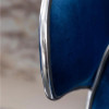 Velvet Adjustable Swivel Bar Stool - Set of 2 - Blue