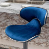 Velvet Adjustable Swivel Bar Stool - Set of 2 - Blue