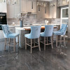 Bar Stools Set of 4 Counter Height, Velvet Upholstered Barstools with Solid Wood Legs, Button Tufted and Nailheads Trim