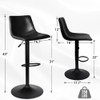 Bar Stools Set of 4 Swivel Bar Chairs, Barstools Counter Height with High Backrest,Adjustable Faux Leather Upholstered Bar Stool