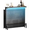 Mini family bar unit with music sensing LED lights, alcohol and coffee rack with counter high pole desktop alcohol storage rack