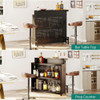 Mini family bar unit with music sensing LED lights, alcohol and coffee rack with counter high pole desktop alcohol storage rack