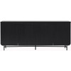 Walker Edison Scandinavian Grooved 4-Door Sideboard 17.75"D X 69"W X 28.75"H Black Bar Table for Home US