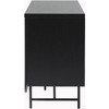 Walker Edison Scandinavian Grooved 4-Door Sideboard 17.75"D X 69"W X 28.75"H Black Bar Table for Home US