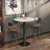 28"x40" Round Cocktail Bar Table with Metal Base, Tall Bistro Pub Table, Sintered Stone Top Table for Kitchen, Dining Room