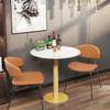 High Bistro Pub Table Round Bar Height Cocktail Table Metal Base Sintered Stone Top Table with Metal Leg