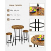 Recaceik 3 Piece Pub Dining Set, Modern Round bar Table and Stools Counter Height Wood Top Bistro Easy Assemble Living Room