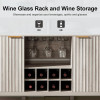 OAKHAM HOME Oxford Bar Cabinet for Home - 51" Coffee Bar Cabinet with Wine & Glass Rack, Storage Shelves