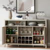 OAKHAM HOME Oxford Bar Cabinet for Home - 51" Coffee Bar Cabinet with Wine & Glass Rack, Storage Shelves