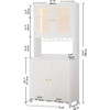 Power Strip and Glass Holder Wine Refrigerator Tall Freestanding Liquor Cabinet Bar for Kitchen 71” Bar Cabinets With LED Light