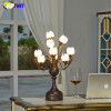 Modern Bar Glass Table Lamp Fashion Pastoral Lotus Flower Lampshade Desk Lamp Bedroom Bedside Living Room Decor LED Night Light