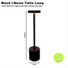 Classic Metal Touch LED Night Table Lamp Rechargeable Lamp 3-color Adjustable Light Creative Ambient Light Touch Bedside Lamp