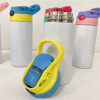 12oz Sublimation Straight Sippy Cup Flip Top Kids Bottle Stainless Steel Double Wall Water Tumbler With Straw Sippy Bottle