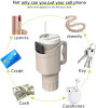 2 in 1 Protective Silicone Sleeve with Pouch and Chain Strap for Stanley Cup Accessories for Stanley Boot + Water Bottle Pouch
