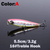 1PCS 5.5cm 3.2g Floating Pencil Fishing Lure Top Water Dogs Hard Lures Baits Wobbler Artificial Hard Bait Fishing Tackle Pesca